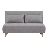House Nordic, Marlow 2-sits Bäddsoffa Grå med Naturfärgade Ben
