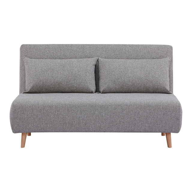 House Nordic, Marlow 2-sits Bäddsoffa Grå med Naturfärgade Ben