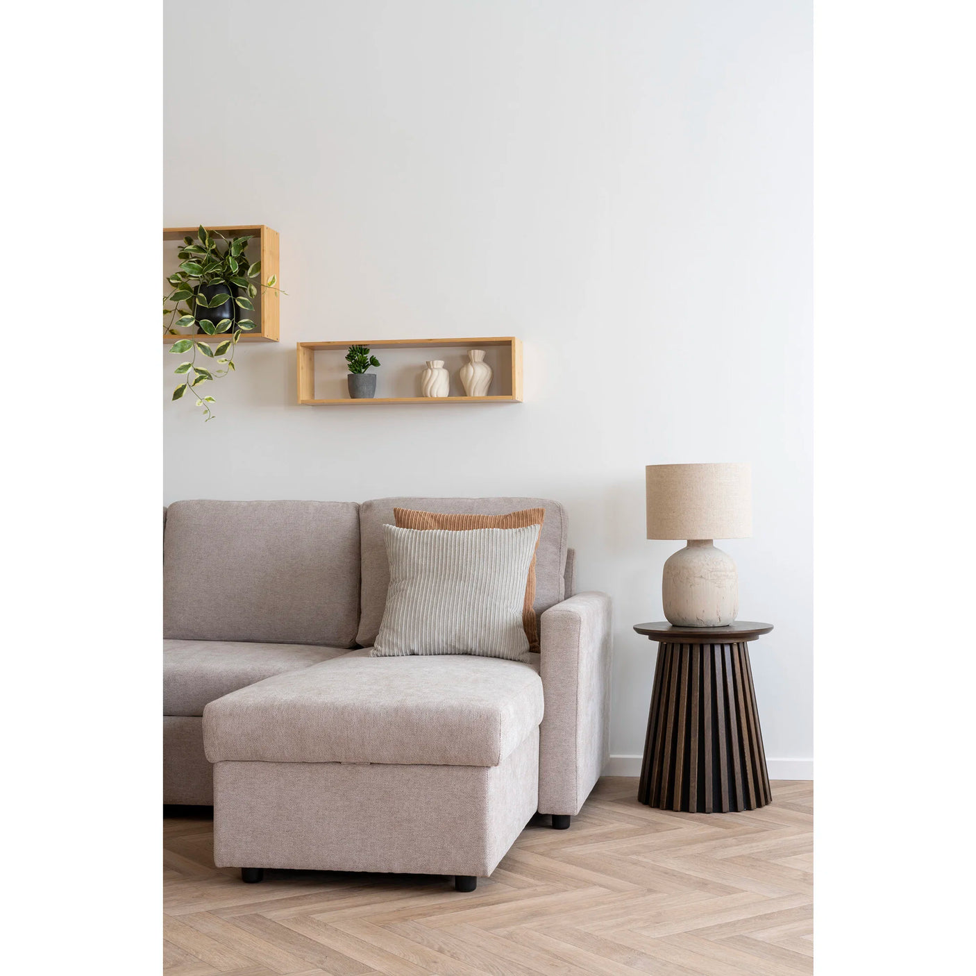 House Nordic, Belfast Bäddsoffa med Schäslong Mörk Sand