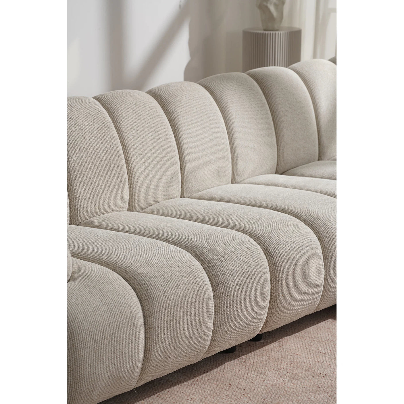 House Nordic, Taza 3,5-sits Modulsoffa med Puff Höger Sand