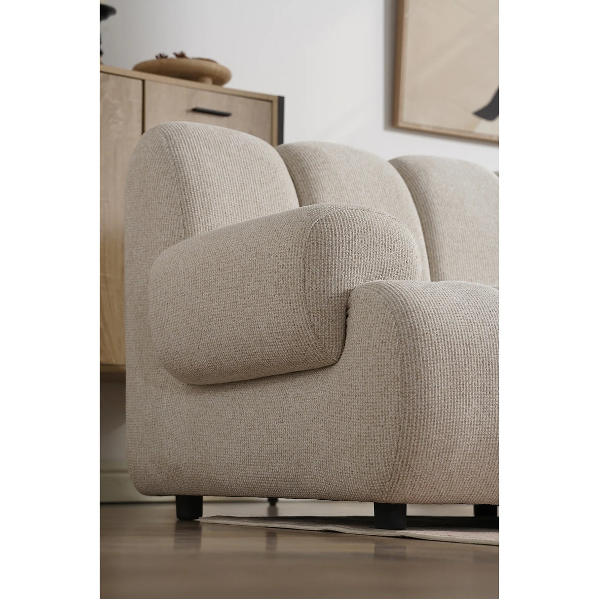 House Nordic, Taza 3,5-sits Modulsoffa med Puff Höger Sand
