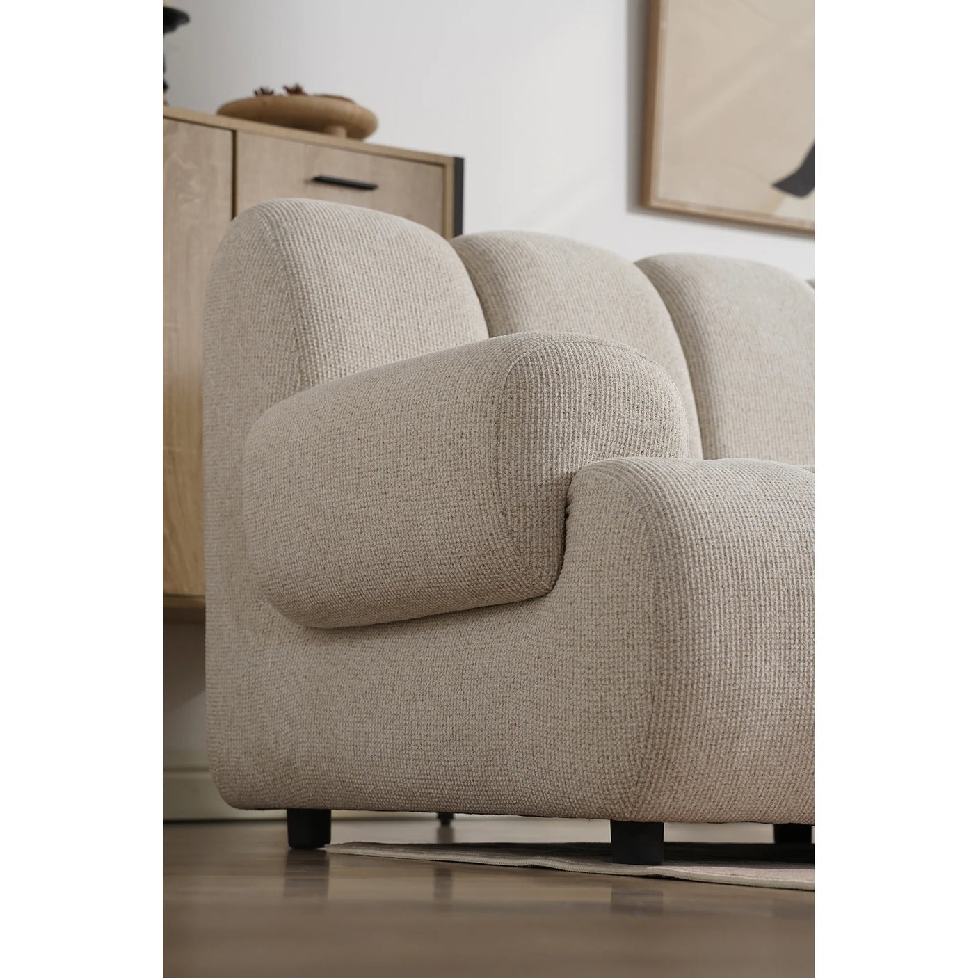 House Nordic, Taza 3,5-sits Modulsoffa med Puff Höger Sand