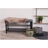 House Nordic, Padova Bänk med Dyna och Hyllor Grå 100 cm