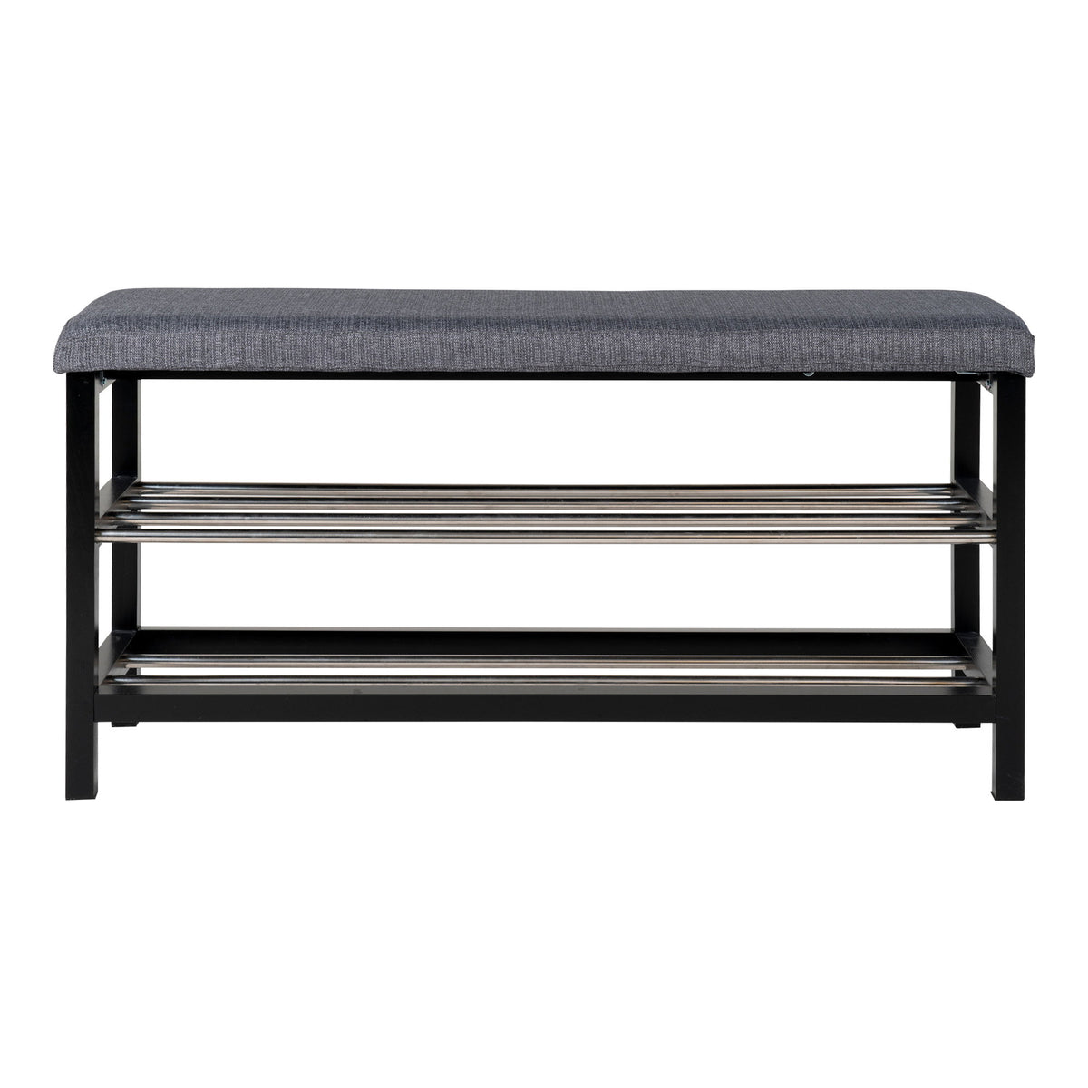 House Nordic, Padova Bänk med Dyna och Hyllor Grå 100 cm