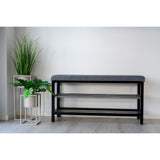 House Nordic, Padova Bänk med Dyna och Hyllor Grå 100 cm