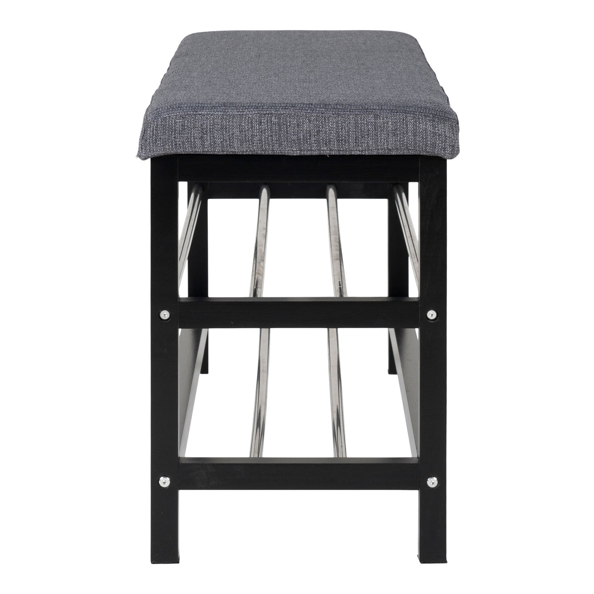 House Nordic, Padova Bänk med Dyna och Hyllor Grå 100 cm