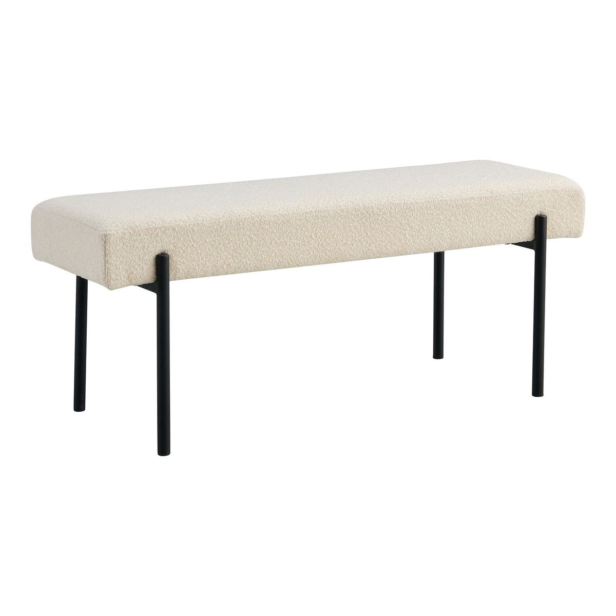 House Nordic, Swindon Bänk Bouclé Vit 100 cm