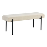 House Nordic, Swindon Bänk Bouclé Vit 100 cm