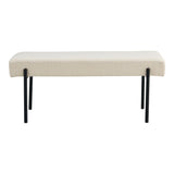 House Nordic, Swindon Bänk Bouclé Vit 100 cm