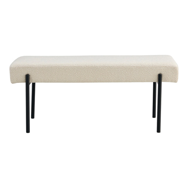 House Nordic, Swindon Bänk Bouclé Vit 100 cm