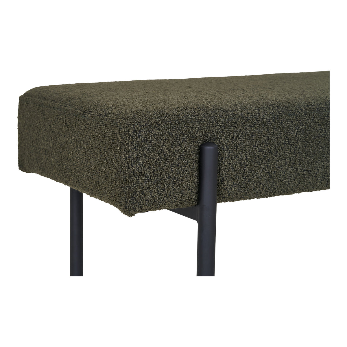 House Nordic, Swindon Bänk Bouclé Mörkgrön 100 cm