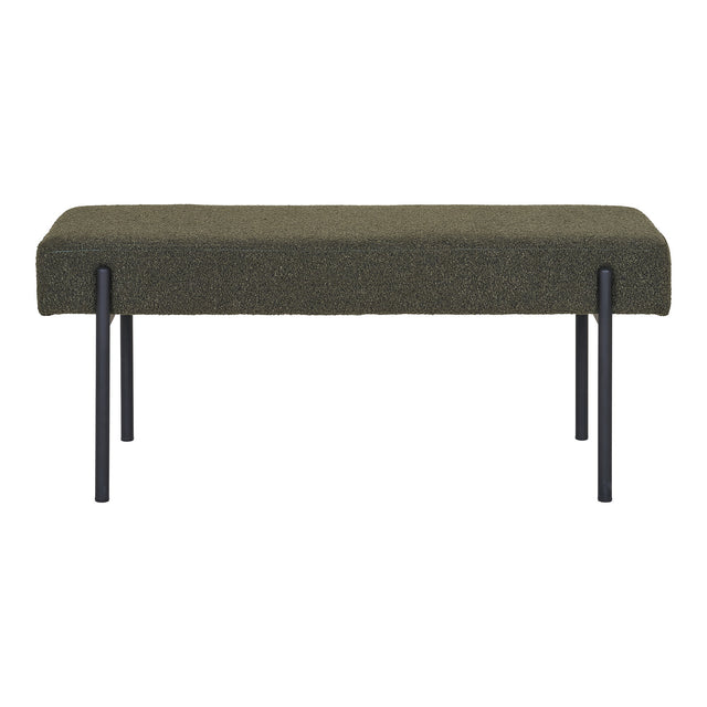 House Nordic, Swindon Bänk Bouclé Mörkgrön 100 cm
