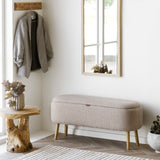 House Nordic, Harlow Bänk med Förvaring Bouclé Beige 95 cm