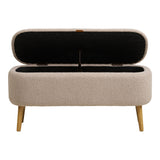 House Nordic, Harlow Bänk med Förvaring Bouclé Beige 95 cm