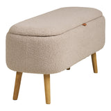 House Nordic, Harlow Bänk med Förvaring Bouclé Beige 95 cm