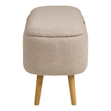 House Nordic, Harlow Bänk med Förvaring Bouclé Beige 95 cm