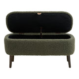 House Nordic, Harlow Bänk med Förvaring Teddy Grön 95 cm