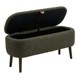 House Nordic, Harlow Bänk med Förvaring Teddy Grön 95 cm