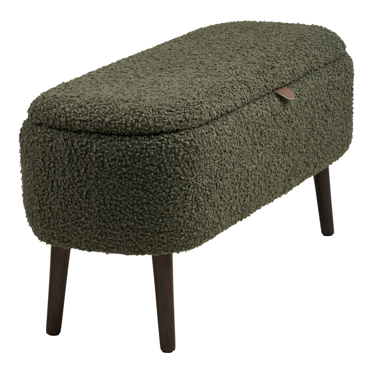 House Nordic, Harlow Bänk med Förvaring Teddy Grön 95 cm