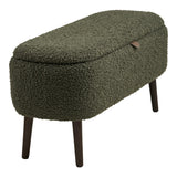 House Nordic, Harlow Bänk med Förvaring Teddy Grön 95 cm