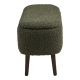 House Nordic, Harlow Bänk med Förvaring Teddy Grön 95 cm