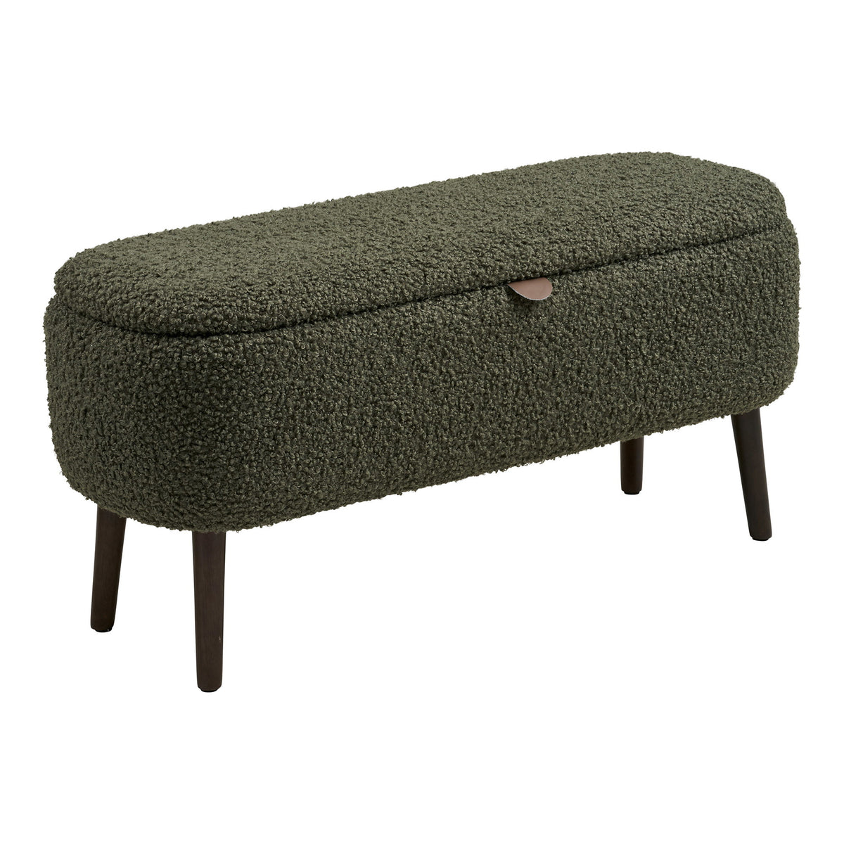 House Nordic, Harlow Bänk med Förvaring Teddy Grön 95 cm