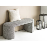 House Nordic, Westport Bänk Bouclé Svart / Vit 120 cm