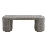 House Nordic, Westport Bänk Bouclé Svart / Vit 120 cm