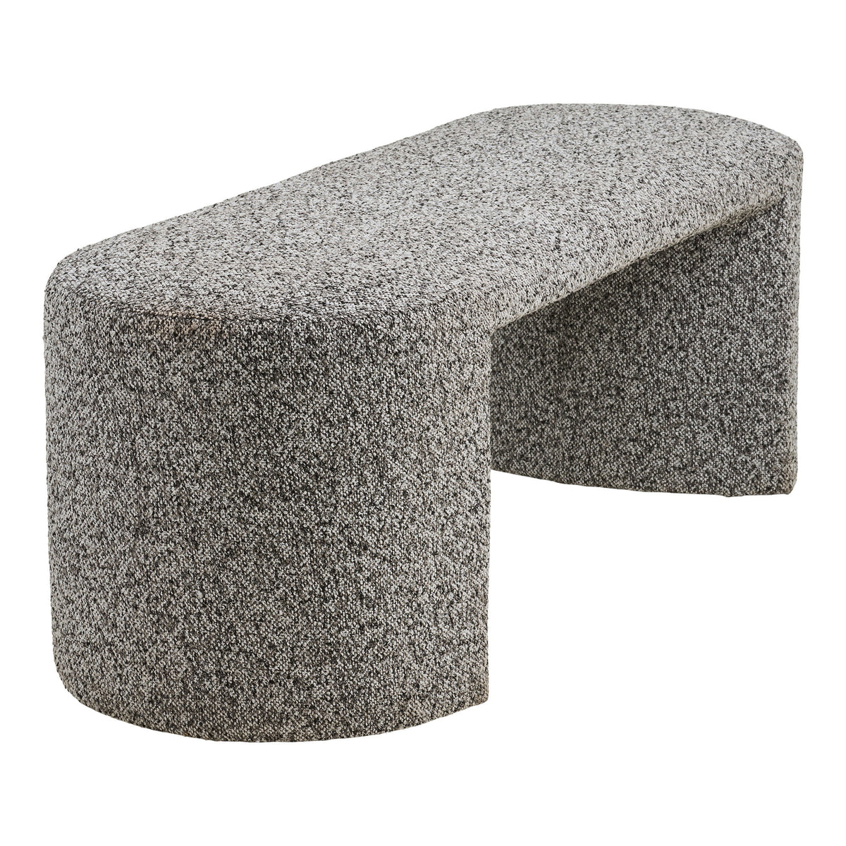 House Nordic, Westport Bänk Bouclé Svart / Vit 120 cm