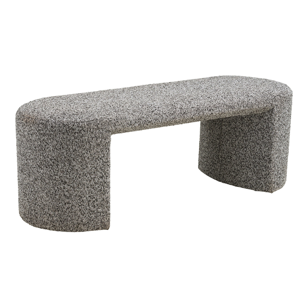 House Nordic, Westport Bänk Bouclé Svart / Vit 120 cm