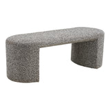 House Nordic, Westport Bänk Bouclé Svart / Vit 120 cm