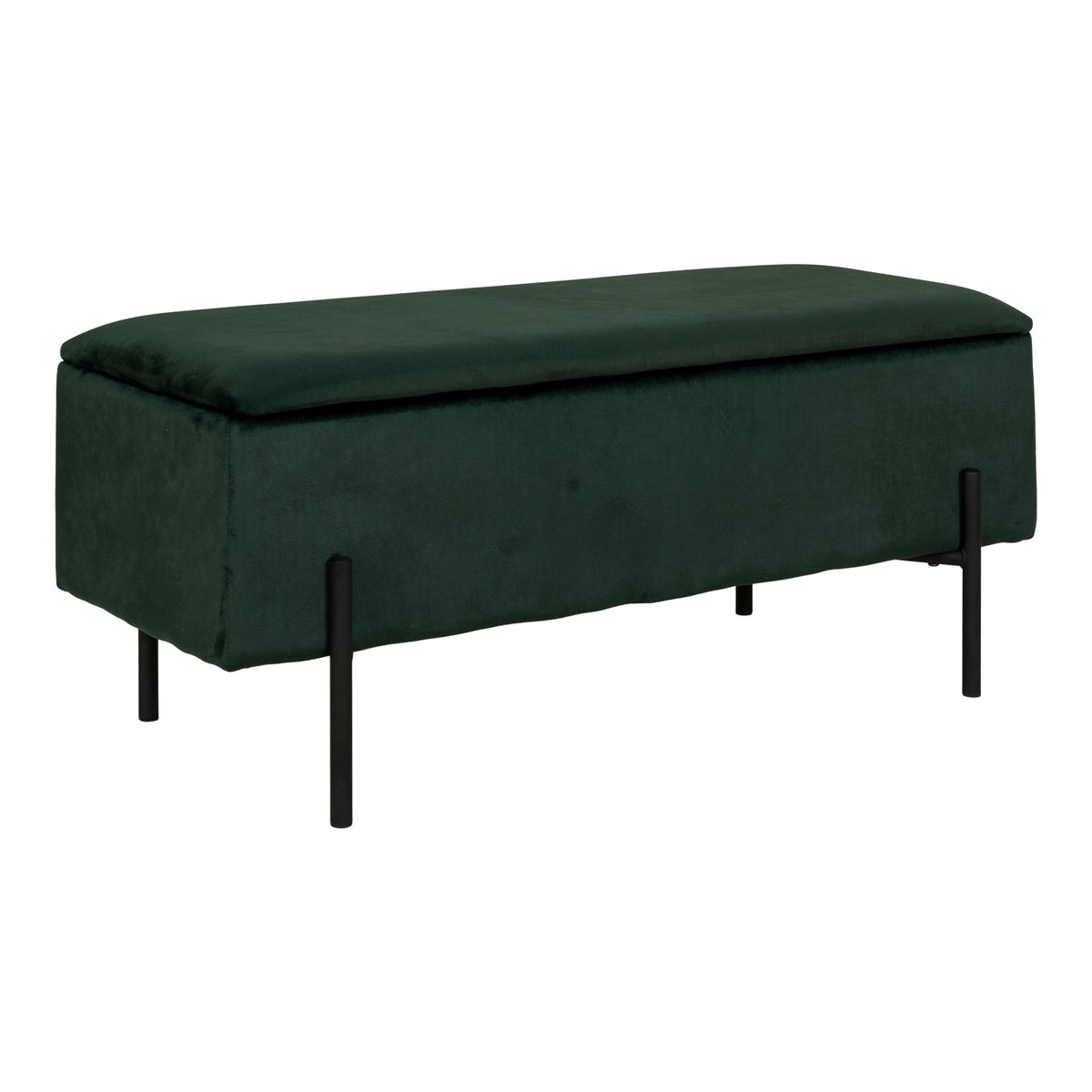 House Nordic, Watford Bänk med Förvaring Sammet Grön 95 cm