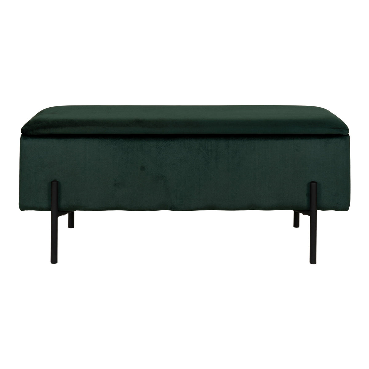 House Nordic, Watford Bänk med Förvaring Sammet Grön 95 cm