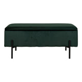 House Nordic, Watford Bänk med Förvaring Sammet Grön 95 cm