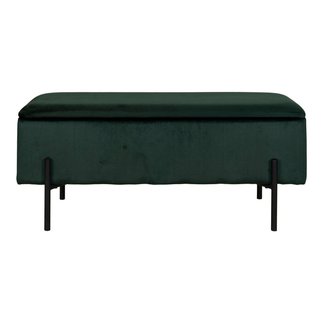 House Nordic, Watford Bänk med Förvaring Sammet Grön 95 cm