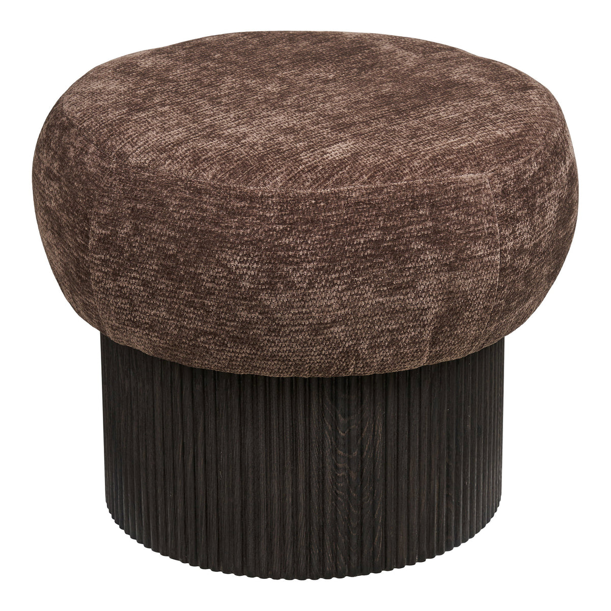 House Nordic, Christchurch Sittpuff Chenille Mörkbrun Ø52 cm