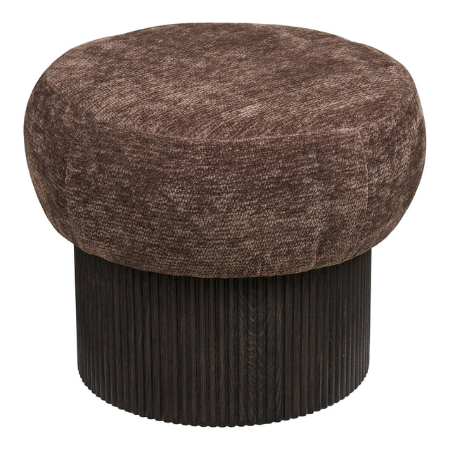 House Nordic, Christchurch Sittpuff Chenille Mörkbrun Ø52 cm