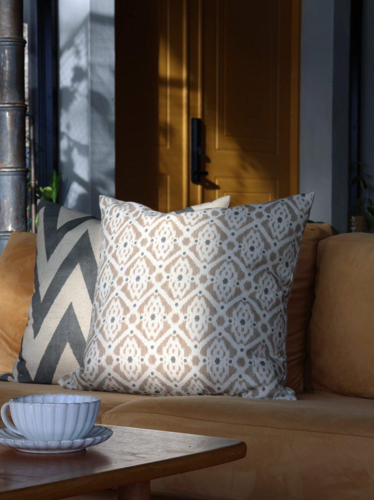Ikat Kuddfodral Beige 50x50cm