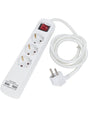 Grenuttag 3:a M USB – Vit/white 1.4m 5 cm
