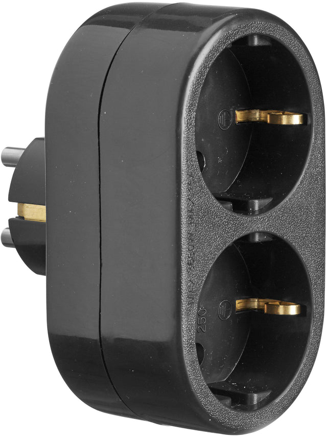 Grenkontakt Vägg 2:a – Svart 9 cm