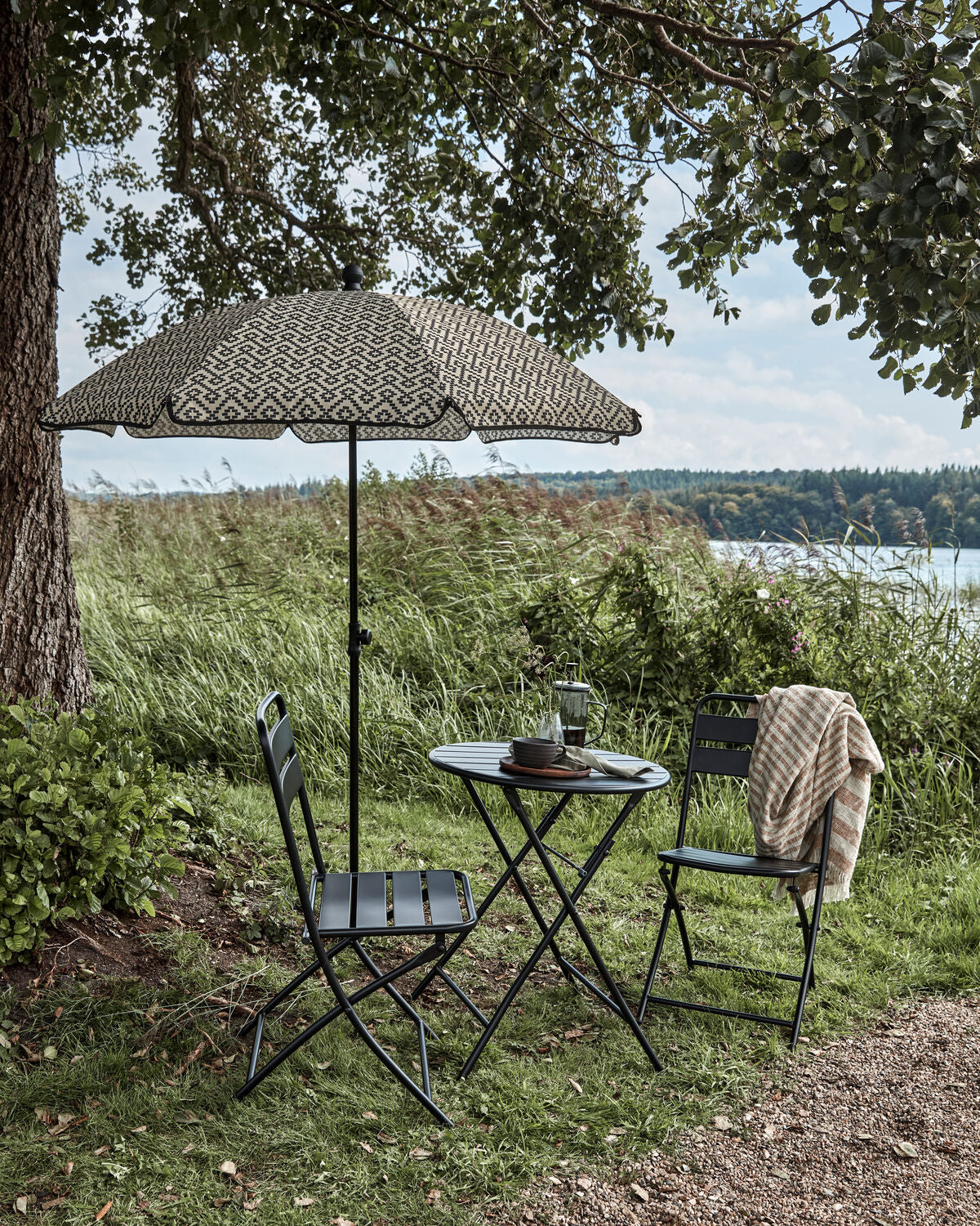 Strandparasoll, HDPort, Svart, Sand