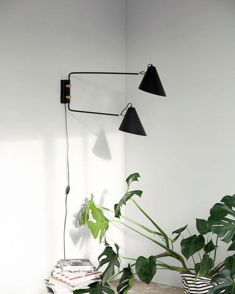 Vägglampa, HDClub Double, Svart