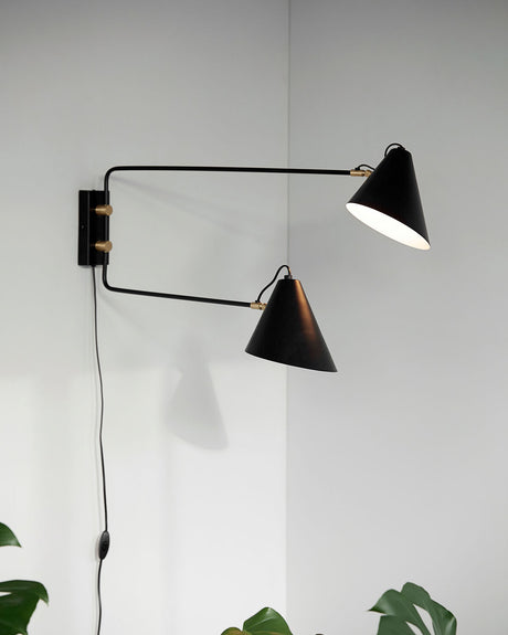 Vägglampa, HDClub Double, Svart