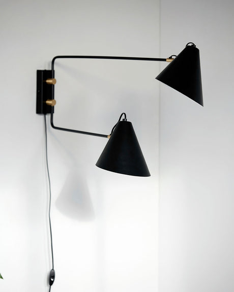Vägglampa, HDClub Double, Svart