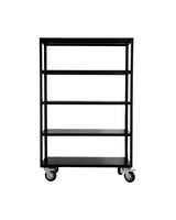 Reol med 4 hjul, HDTrolley, Mattsvart