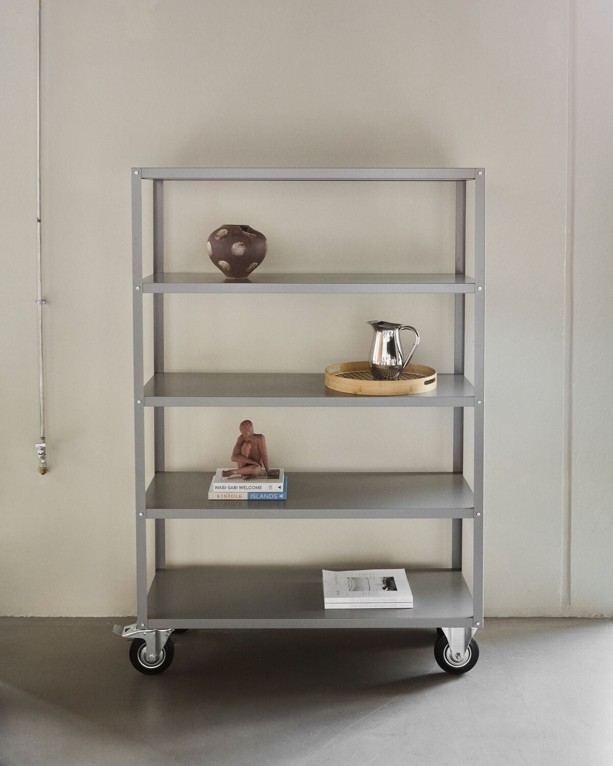 Reol med 4 hjul, HDTrolley, Grå