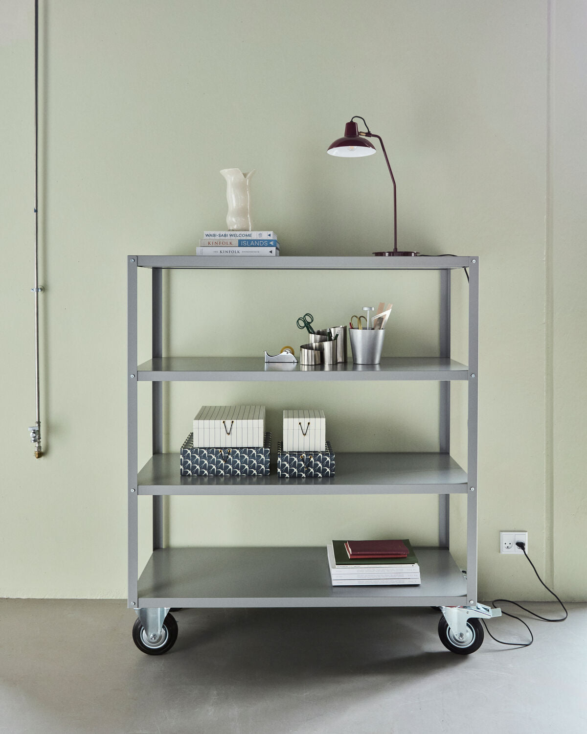 Reol med 4 hjul, HDTrolley, Grå