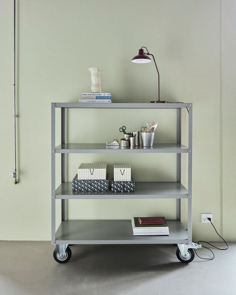 Reol med 4 hjul, HDTrolley, Grå