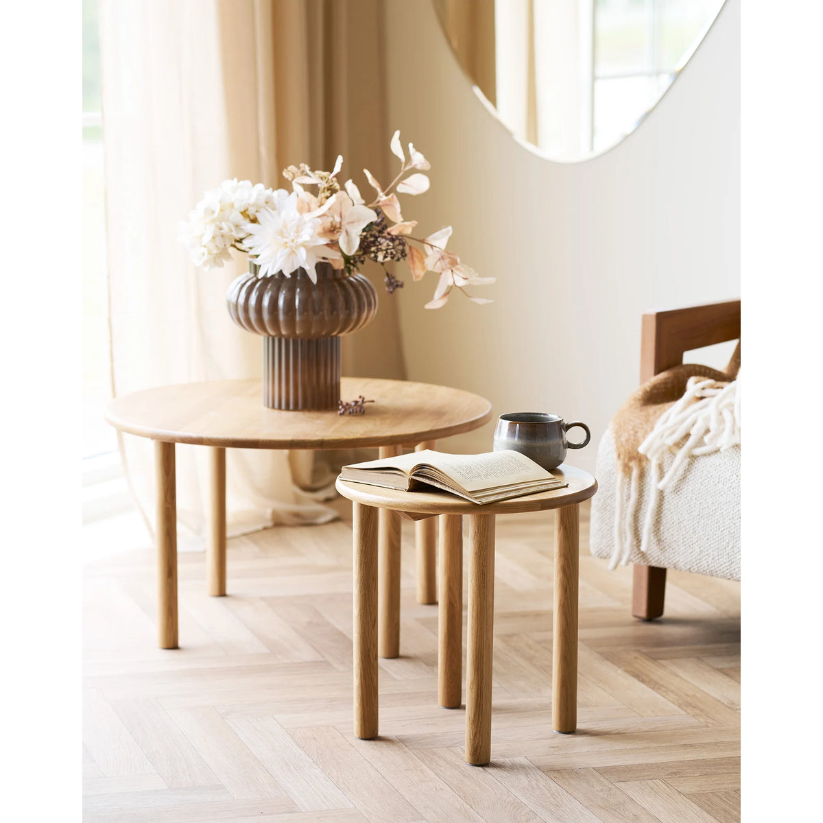 House Nordic, Jena Soffbord Ek Natur Ø70 cm
