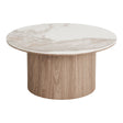 House Nordic, Athens Runt Soffbord Keramik Vit / Brun Ø80 cm